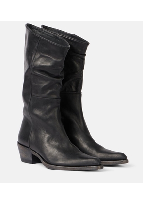 Khaite Clive leather mid-calf boots