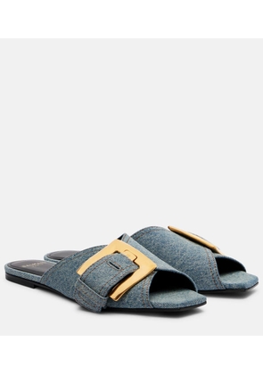 Balmain Anthem denim slides