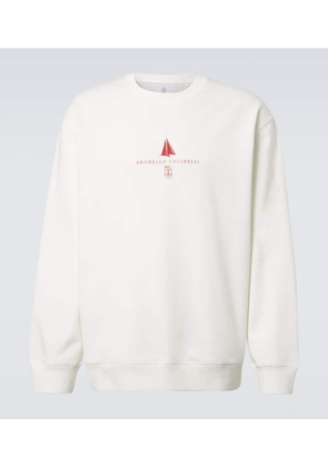 Brunello Cucinelli Logo cotton-blend jersey sweatshirt