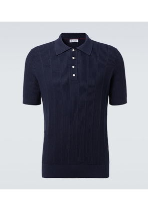 Brunello Cucinelli Ribbed-knit cotton polo shirt