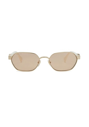 Gucci Geometric Sunglasses In Gold & Ivory in Gold & Ivory - Metallic Gold. Size all.