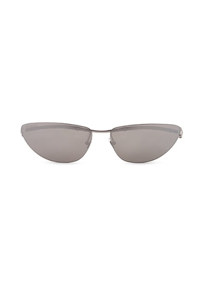 Gucci Horsebit Top Bar Sunglasses in Silver & Grey - Metallic Silver. Size all.