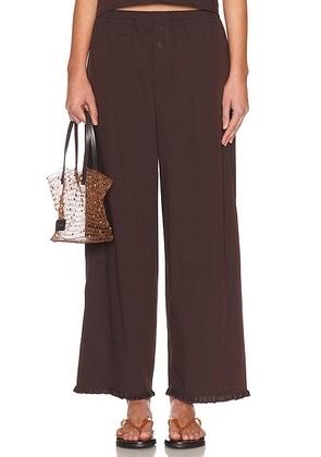 Deiji Studios Flounce Pant in Umber - Chocolate. Size M (also in S).