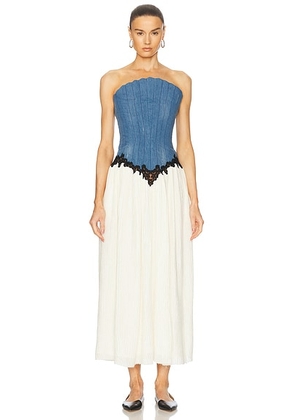 Gabriela Hearst Glenn Dress in Light Blue Denim - Blue. Size 36 (also in 38).