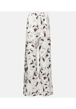 Stella McCartney Printed silk twill wide-leg pants