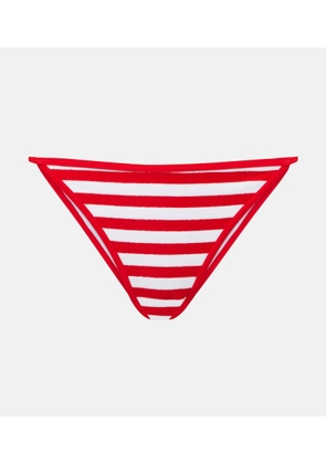 Jade Swim Bare Minimum striped terry bikini bottoms