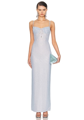 AREA Crystal Hotfix Gown in Sky Blue - Baby Blue. Size L (also in M).