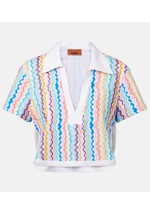 Missoni Zigzag printed terry jersey crop top