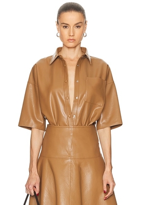 Citizens of Humanity Frances Cropped Cape Button Up in Pale Toffee - Tan. Size L (also in XS, S, M).