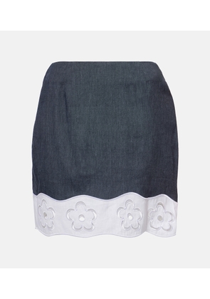 Staud Margaux linen-blend miniskirt