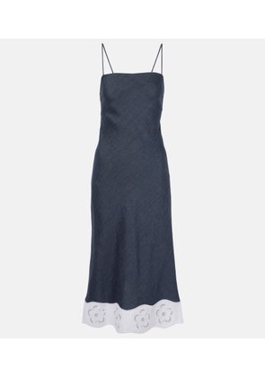 Staud Paolo linen-blend midi dress