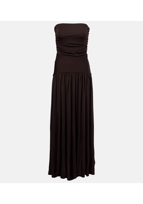 Staud Mariana shirred jersey maxi dress