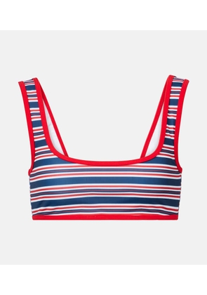 Jade Swim Rounded Edges striped bikini top