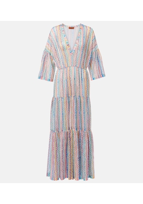 Missoni Zigzag sheer tiered beach dress