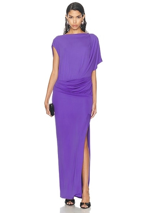 SIMKHAI Hollins Asymmetric Cape Gown in Ultraviolet - Purple. Size 0 (also in ).