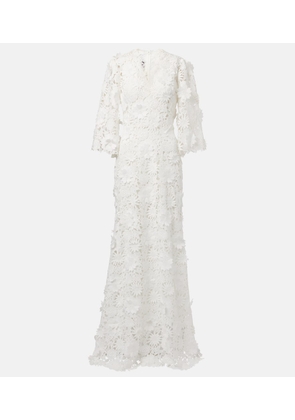 Monique Lhuillier Bridal floral lace gown