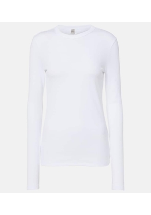 Toteme Ribbed-knit cotton-blend jersey top