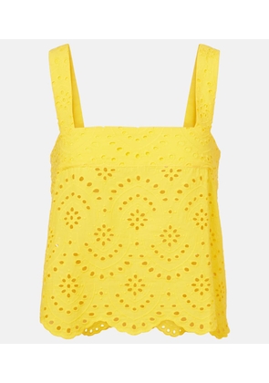 Poupette St Barth Noa broderie anglaise cotton top