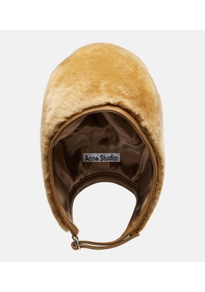 Acne Studios Belmer leather-trimmed shearling hat
