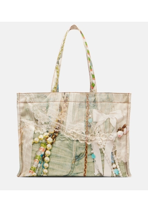 Acne Studios Logo trompe l'oeil canvas tote bag