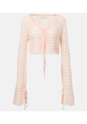 Bananhot Miana striped cotton-blend crop top