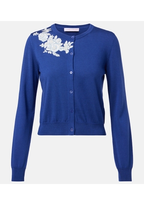 Carolina Herrera Embroidered silk and cotton cardigan