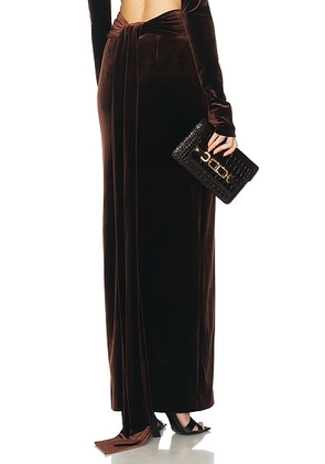 GALVAN Van Opstal Skirt in Chocolate - Chocolate. Size 40 (also in ).