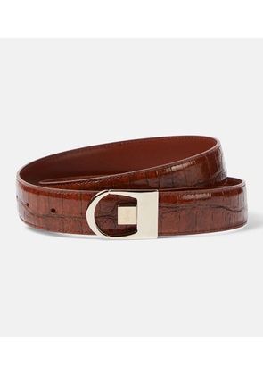 Saint Laurent Reversible croc-effect leather belt