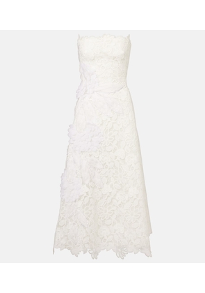Costarellos Floral-applique lace gown