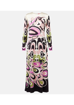 La DoubleJ Clingy Swing printed satin midi dress