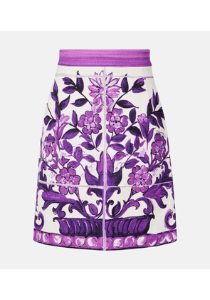 Dolce&Gabbana Majolica cotton and linen-blend miniskirt