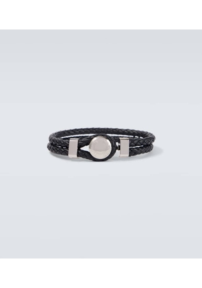 Tom Ford Logo braided leather bracelet