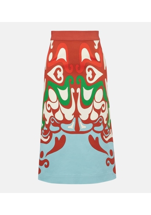 La DoubleJ Baia printed cotton-blend midi skirt