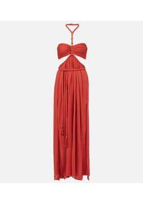 Isabel Marant Cutout halterneck cotton maxi dress