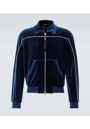 Tom Ford Cotton-blend velour track jacket