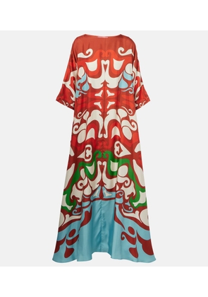 La DoubleJ Muumuu printed silk twill maxi dress