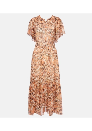 Isabel Marant Odelia printed gathered silk midi dress