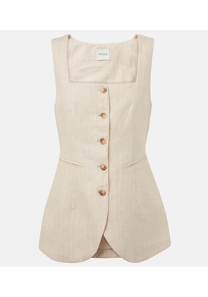 Posse Lucille pinstripe linen vest