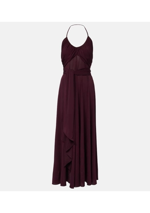 Alaia Draped halterneck jersey maxi dress