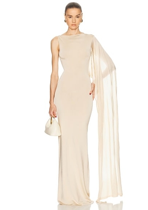 Aya Muse Claro Dress in Sand - Burgundy. Size L (also in M, XS).