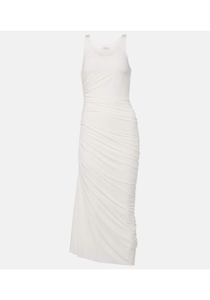 Alaia Asymmetric gathered jersey maxi dress