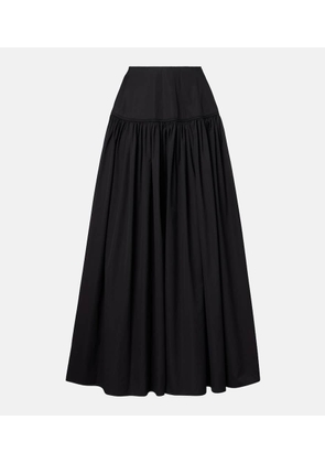Alaia Gathered cotton poplin maxi skirt