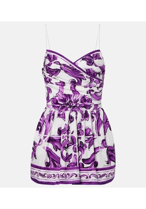 Dolce&Gabbana Majolica cotton poplin bustier dress