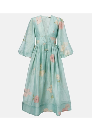 Zimmermann Illuminate linen and silk midi dress