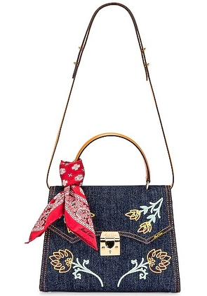 mark cross Mark Cross Lady Madeline Bag in Indigo & Luggage - Blue. Size all.