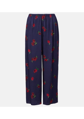Khaite Mindy printed twill wide-leg pants