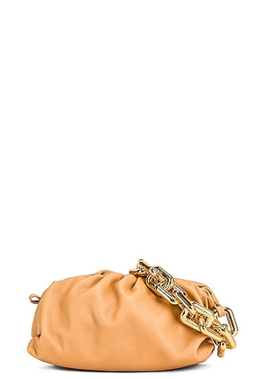 bottega veneta Bottega Veneta Teen Chain Pouch Shoulder Bag in Almond & Gold - Neutral. Size all.