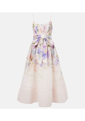 Zimmermann Dawning floral silk and linen corset dress