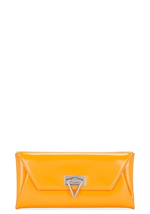 bottega veneta Bottega Veneta Small Point Lock Clutch in Tangerine & Silver - Tangerine. Size all.