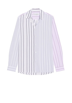 JW Anderson Multi Stripe Patchwork Shirt in Multi - White. Size 46 (also in ).